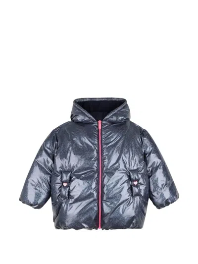 Billieblush Kids' Glitter-effect Hooded Jacket In Purple