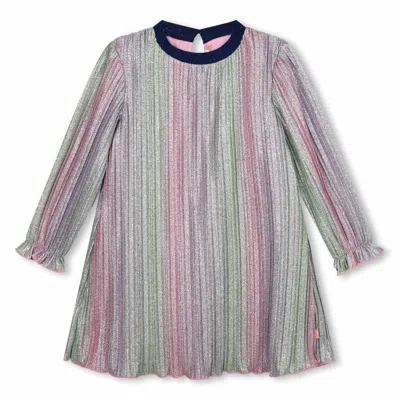 Billieblush Kids' Pleated Dress In Multicolor In Blue