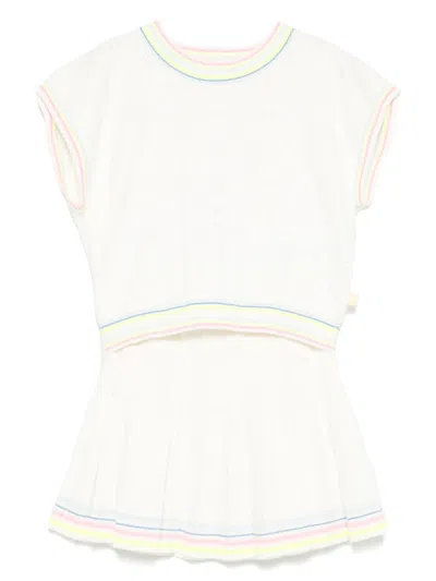 Billieblush Kids' Knitted Skirt Set In White