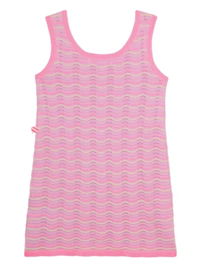 Billieblush Kids' Knitted Wavy Dress In Pink