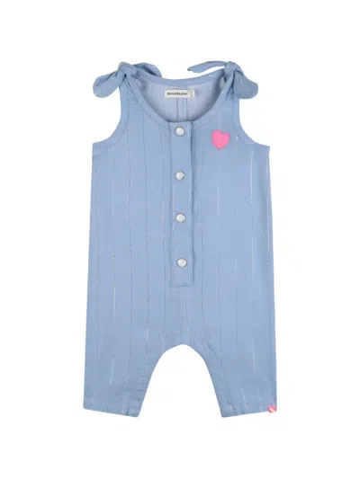 Billieblush Babies' Knot Striped Romper In Burgundy