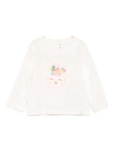 Billieblush Babies' Lamb-applique Long-sleeve Top In Neutral