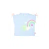 Billieblush Light Blue T-shirt For Baby Girl With Rainbow In Light Blue