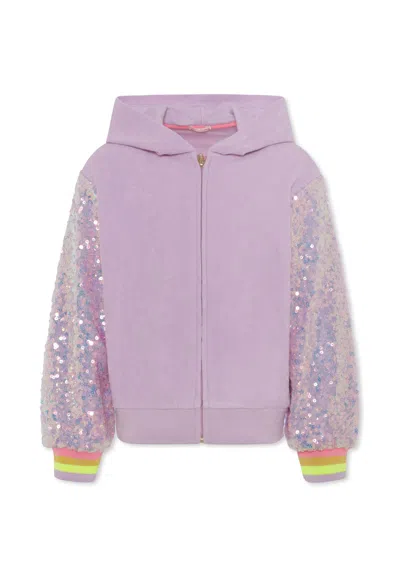 Billieblush Kids' Lilac Sweatshirt For Girl With Sequins In Purple
