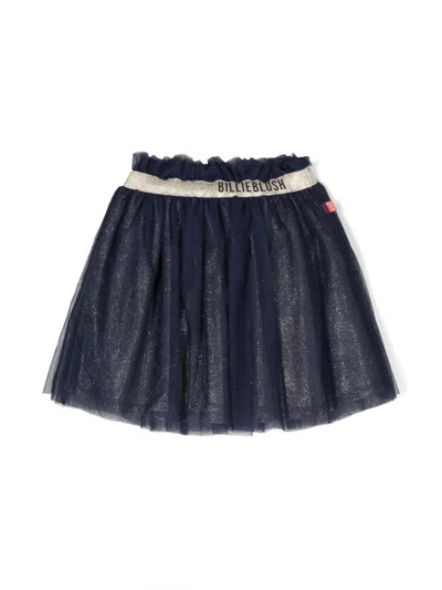 Billieblush Kids' Logo-embossed Skirt In Blue