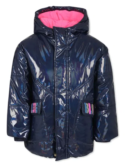 Billieblush Kids' Logo-embroidered Padded Jacket In Blue
