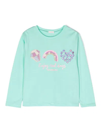 Billieblush Kids' Logo-print T-shirt In Green