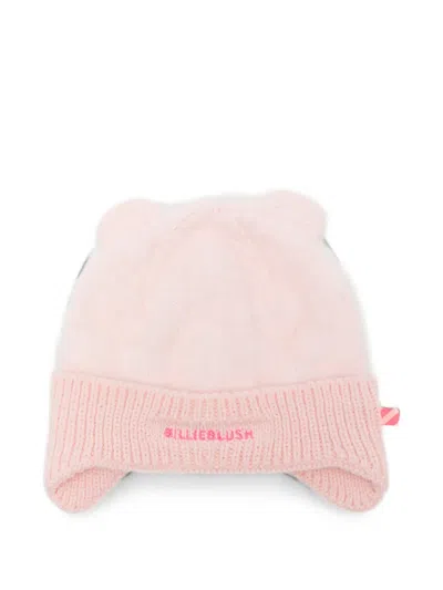 Billieblush Babies' Logo-embroidered Ear-detail Beanie Hat In Pink