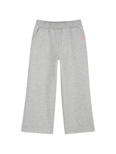 Billieblush Kids' Logo-patch Wide-leg Trousers In Gray