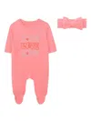 Billieblush Love-embroidered Babygrow Set In Pink