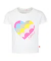 Billieblush Ivory T-shirt For Girl With Hearts In White