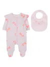 Billieblush Love-print Babygrow Set In Pink