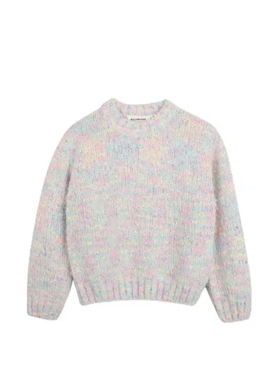 Billieblush Kids' Marl-knit Sweater In Gray