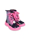 Billieblush Blue Ankle Boots For Girl With Stars And Hearts In Blue
