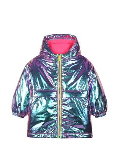 Billieblush Kids' Metallic Hooded Padded Jacket In Multi
