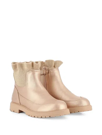 Billieblush Kids' Metallic Ruffled-trim Boots In Pink