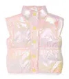 Billieblush Metallic Sleeveless Puffer Jacket In Pink