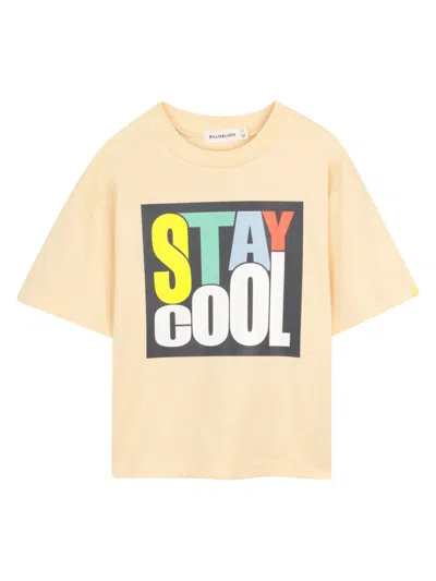 Billieblush Mini Boys' Casual Tee Shirt In Beige