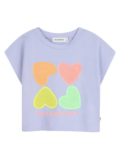 Billieblush T-shirt Con Cuori In Blue
