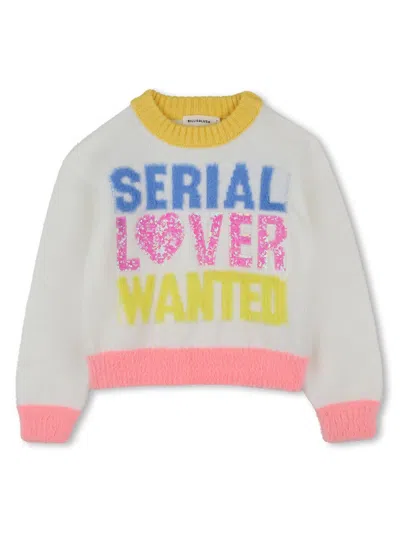 Billieblush Mini Sweatshirt 'serial Lover Wanted' For Girls In Beige
