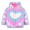Billieblush Purple Down Jacket For Girl With Heart In Lilla