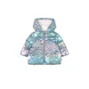 Billieblush Multicolour Down Jacket For Baby Girl With Pom Poms In Multicolor