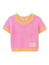 Billieblush Open-knit T-shirt In Pink