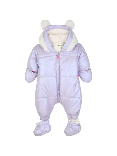 Billieblush Babies' Padded Bear-ear Romper In Purple