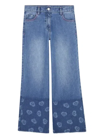Billieblush Paisley-print Jeans In Blue