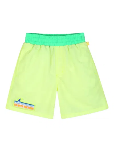 Billieblush Kids' Patch-detail Swim Shorts In Yellow
