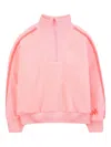 Billieblush Zippered Mock-neck Fleece Sweatshirt In Pink