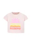Billieblush Pink Crop T-shirt For Girl With Sun