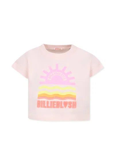 Billieblush Kids' Pink Crop T-shirt For Girl With Sun