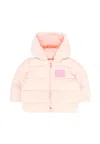 Billieblush Pink Down Jacket For Baby Girl With Bow In Pink