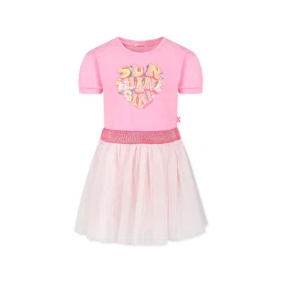 Billieblush Kids' Pink Dress For Girl With Hearts