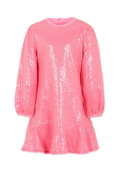 Billieblush Kids' Pink Dress For Girl With Sequins