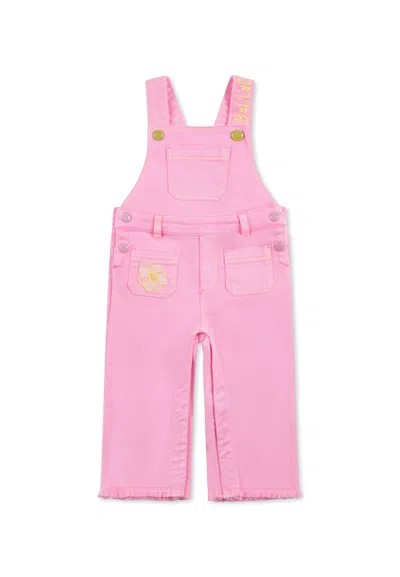 Billieblush Pink Dungarees For Baby Girl With Logo
