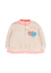 Billieblush Pink Faux Fur Coat For Baby Girl With Heart In Pink