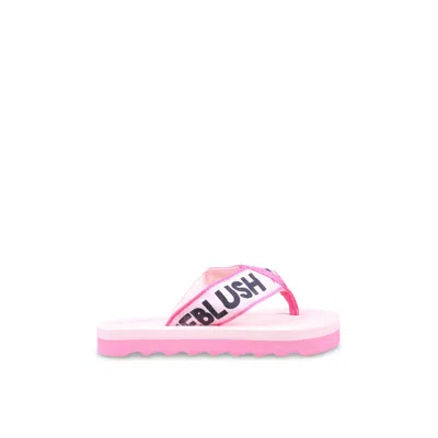 Billieblush Kids' Aqua Logo-strap Slides In Pink