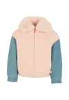 Billieblush Pink Jacket For Girl With Writing In Multi