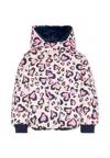 Billieblush Pink Reversible Down Jacket For Girl With Print In Multi