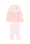 Billieblush Pink Suit For Baby Gilr With Cat In Pink