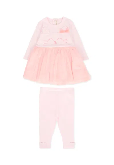 Billieblush Pink Suit For Baby Gilr With Cat