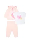 Billieblush Pink Suit For Baby Girl With Flower In Pink
