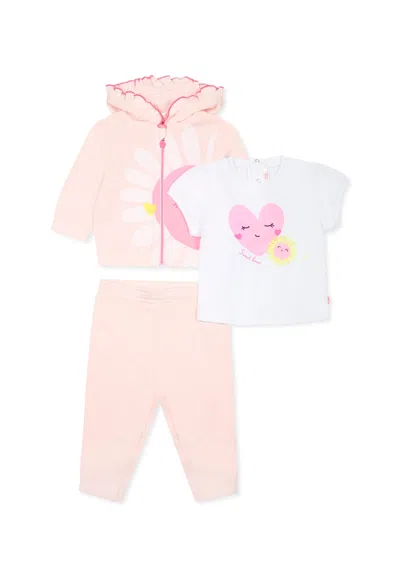 Billieblush Pink Suit For Baby Girl With Flower