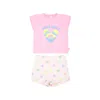 Billieblush Pink Suit For Baby Girl With Hearts In Pink