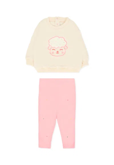 Billieblush Pink Suit For Baby Girl With Sheep
