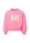Billieblush Pink Sweatshirt For Girl With Hearts In Pink