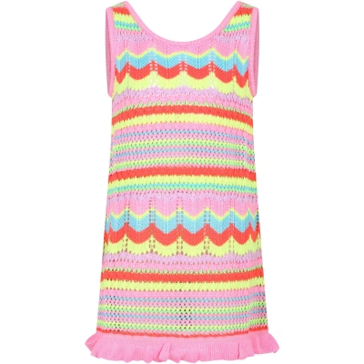 Billieblush Kids' Pink Swimsuit Cover-up For Girl In Multicolor