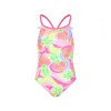 Billieblush Pink Swimsuit For Girl With Pineapple Print In Multicolor